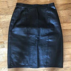 Vintage Leather Pencil Skirt